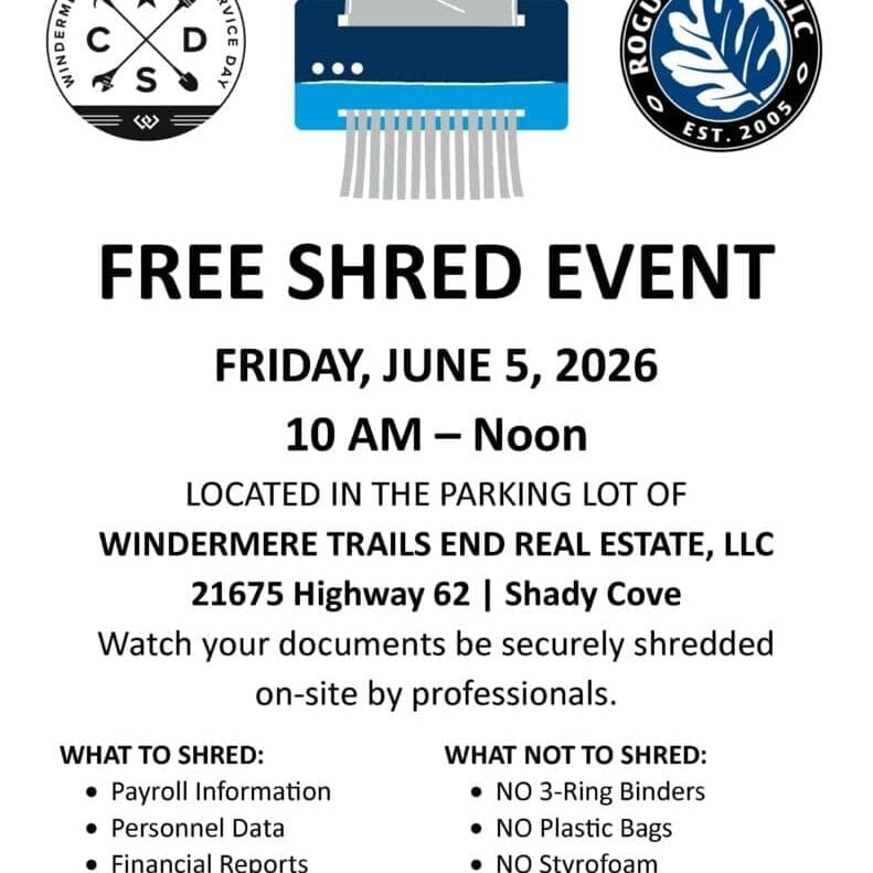 June 5 2026 Shred Event Flyer